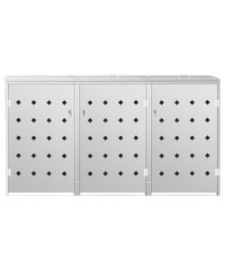 Copribidone per Spazzatura Triplo 240 L in Acciaio Inox