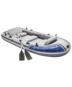 Intex Set Gommone Excursion 5 con Motore da Traina e Supporto