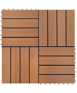 Piastrelle per Decking 22 pz 30x30cm 2mq in WPC Marrone  277796