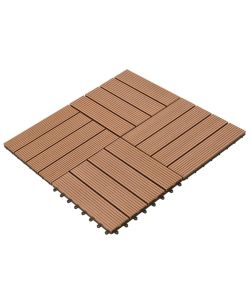 Piastrelle per Decking 22 pz 30x30cm 2mq in WPC Marrone  277796