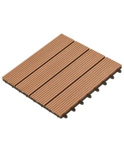 Piastrelle per Decking 22 pz 30x30cm 2mq in WPC Marrone  277796