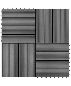 Piastrelle per Decking 22 pz 30x30cm 2mq in WPC Grigio 277797