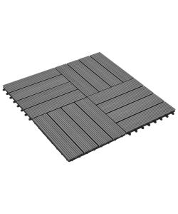 Piastrelle per Decking 22 pz 30x30cm 2mq in WPC Grigio 277797