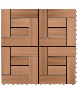 Piastrelle per Decking 22 pz 30x30cm 2mq in WPC Marrone  277798