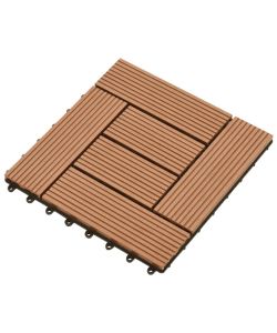 Piastrelle per Decking 22 pz 30x30cm 2mq in WPC Marrone  277798