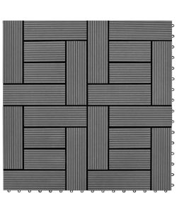 Piastrelle per Decking 22 pz 30x30cm 2mq in WPC Grigio 277799