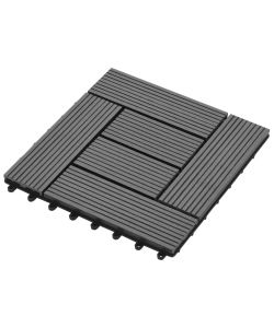 Piastrelle per Decking 22 pz 30x30cm 2mq in WPC Grigio 277799
