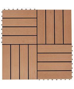Piastrelle per Decking 22 pz 30x30cm 2mq in WPC Colore Teak 277801