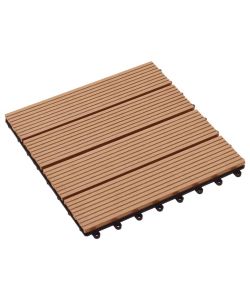 Piastrelle per Decking 22 pz 30x30cm 2mq in WPC Colore Teak 277801