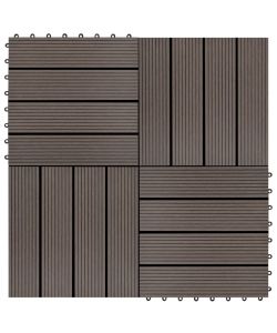 Piastrelle per Decking 22 pz 30x30cm 2mq in WPC Marrone Scuro  277802
