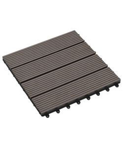 Piastrelle per Decking 22 pz 30x30cm 2mq in WPC Marrone Scuro  277802
