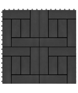 Piastrelle per Decking 22 pz 30x30cm 2mq in WPC Nero 277803