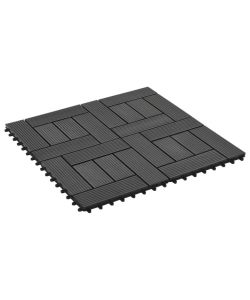 Piastrelle per Decking 22 pz 30x30cm 2mq in WPC Nero 277803