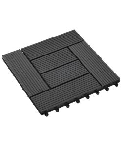 Piastrelle per Decking 22 pz 30x30cm 2mq in WPC Nero 277803