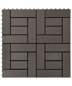 Piastrelle per Decking 22 pz 30x30cm 2mq in WPC Marrone Scuro  277805