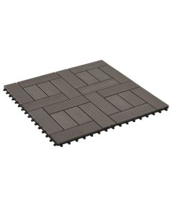 Piastrelle per Decking 22 pz 30x30cm 2mq in WPC Marrone Scuro  277805