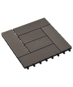 Piastrelle per Decking 22 pz 30x30cm 2mq in WPC Marrone Scuro  277805