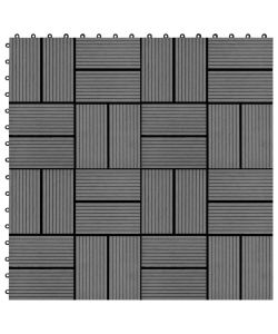 Piastrelle per Decking 22 pz 30x30cm 2mq in WPC Grigio 277807