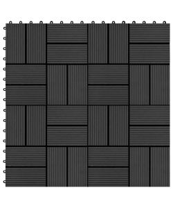 Piastrelle per Decking 22 pz 30x30cm 2mq in WPC Nero 277808