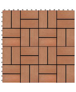 Piastrelle per Decking 22 pz 30x30cm 2mq in WPC Colore Teak 277809
