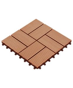 Piastrelle per Decking 22 pz 30x30cm 2mq in WPC Colore Teak 277809