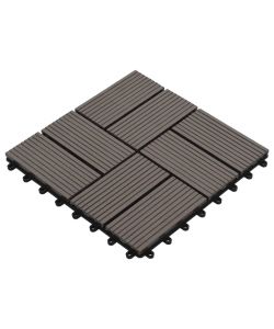 Piastrelle per Decking 22 pz 30x30cm 2mq in WPC Marrone Scuro  277810
