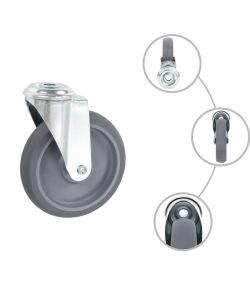 Ruote Girevoli con Foro per Bullone 24 pz 125 mm 277874
