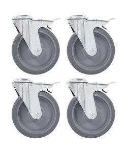 Ruote Girevoli con Foro per Bullone 12 pz 125 mm 277877