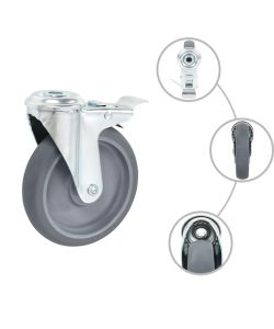 Ruote Girevoli con Foro per Bullone 12 pz 125 mm 277877
