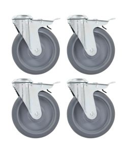 Ruote Girevoli con Foro per Bullone 32 pz 125 mm 277880