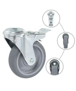 Ruote Girevoli con Foro per Bullone 16 pz 100 mm 277893