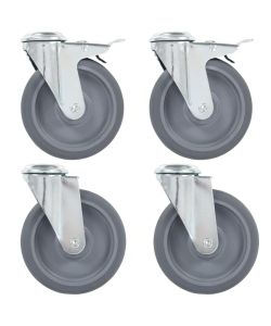 Ruote Girevoli con Foro per Bullone 16 pz 125 mm 277898