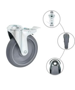 Ruote Girevoli con Foro per Bullone 16 pz 125 mm 277898