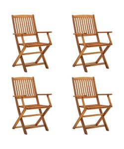 Sedie da Giardino Pieghevoli 4 pz in Legno Massello d'Acacia 46338