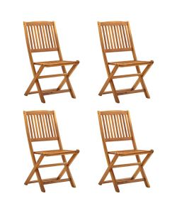 Sedie da Giardino Pieghevoli 4 pz in Legno Massello d'Acacia 46340
