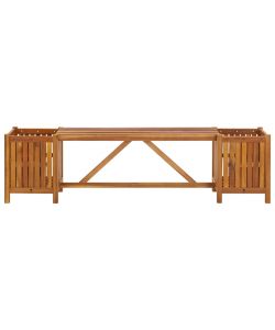 Panca da Giardino con 2 Fioriere 150x30x40cm in Massello Acacia