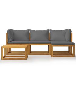 Set Divani Giardino 5 pz con Cuscini Legno Massello di Acacia  45914