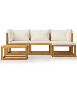 vidaXL Set Divani Giardino - Marrone - Legno Massello di Acacia