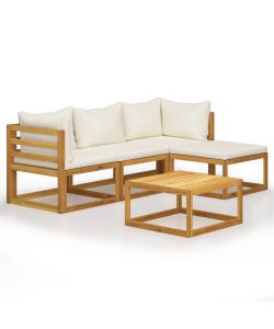vidaXL Set Divani Giardino - Marrone - Legno Massello di Acacia