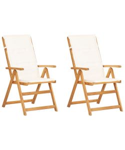 Sedie Reclinabili da Giardino 2 pz Legno Massello d'Acacia