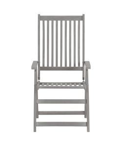 Sedie da Giardino Pieghevoli 2 pz Grigio in Massello d'Acacia