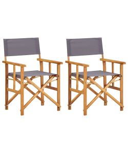 Sedie da Regista 2 pz in Legno Massello di Acacia 45947