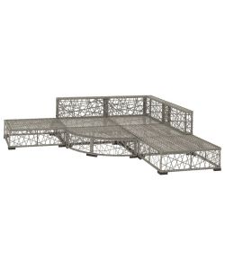 Set Divani da Giardino 6 pz con Cuscini in Polyrattan Grigio 46807