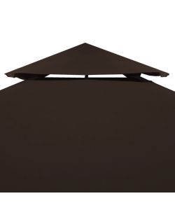 Copertura Superiore per Gazebo a 2 Strati 310g/mq 3x3m Marrone