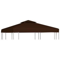 Copertura Superiore per Gazebo a 2 Strati 310g/mq 3x3m Marrone