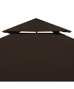 Copertura Superiore per Gazebo a 2 Strati 310g/mq 4x3m Marrone