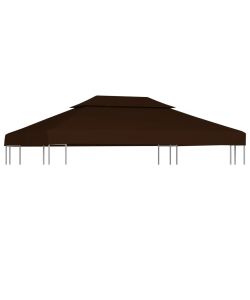 Copertura Superiore per Gazebo a 2 Strati 310g/mq 4x3m Marrone