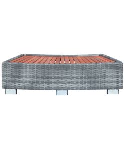 Scalino per Spa Grigio in Polyrattan 92x45x25 cm