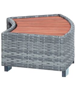 Scalino per Spa Grigio in Polyrattan 92x45x25 cm