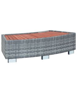 Scalino per Spa Grigio in Polyrattan 92x45x25 cm